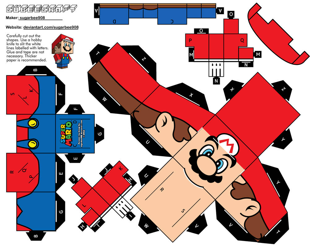 Mario (Super Mario) Cubeecraft by sugarbee908 on DeviantArt