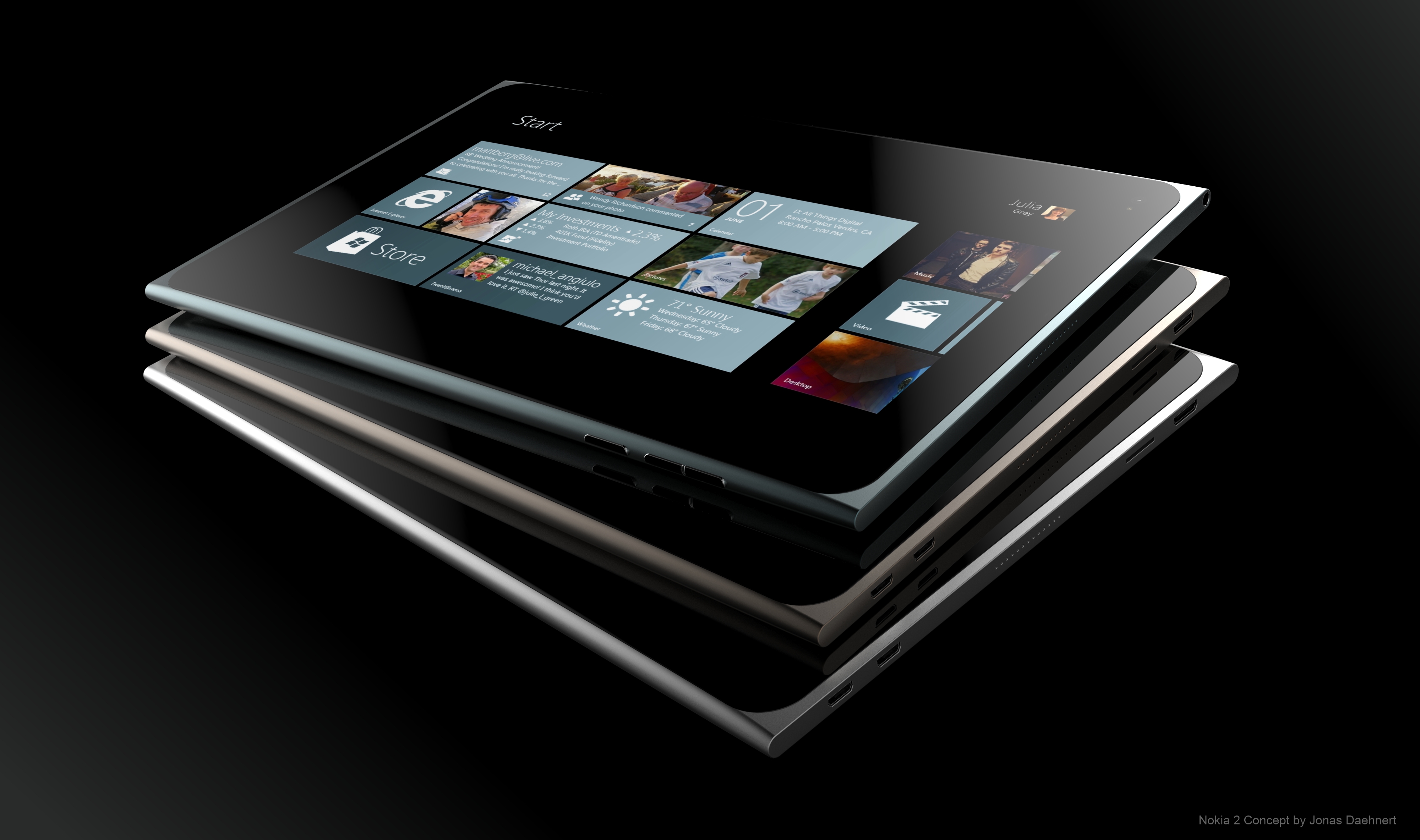 Nokia 2 Concept Tablet - Color Variations