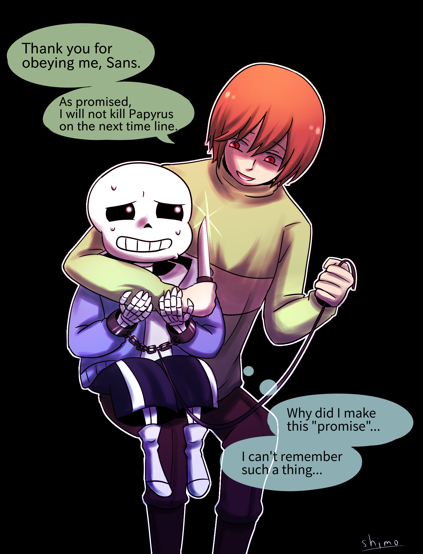 Killer Sans and Chara by ilovesansesmittens on DeviantArt