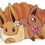 :commission: Eevee and Vulpix