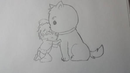 Gintoki and Sadaharu chibi 