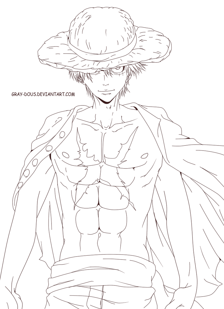 Monkey D.Luffy / One Piece Lineart by GrayDous on DeviantArt