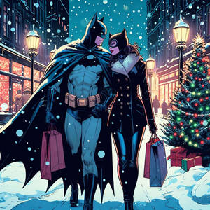 Batman Catwoman Christmas shopping