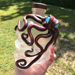 Octopus on Skull Bottle