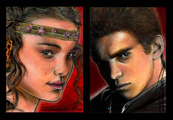 Anakin and Padme Sketch Cards