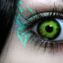 green and blue eye