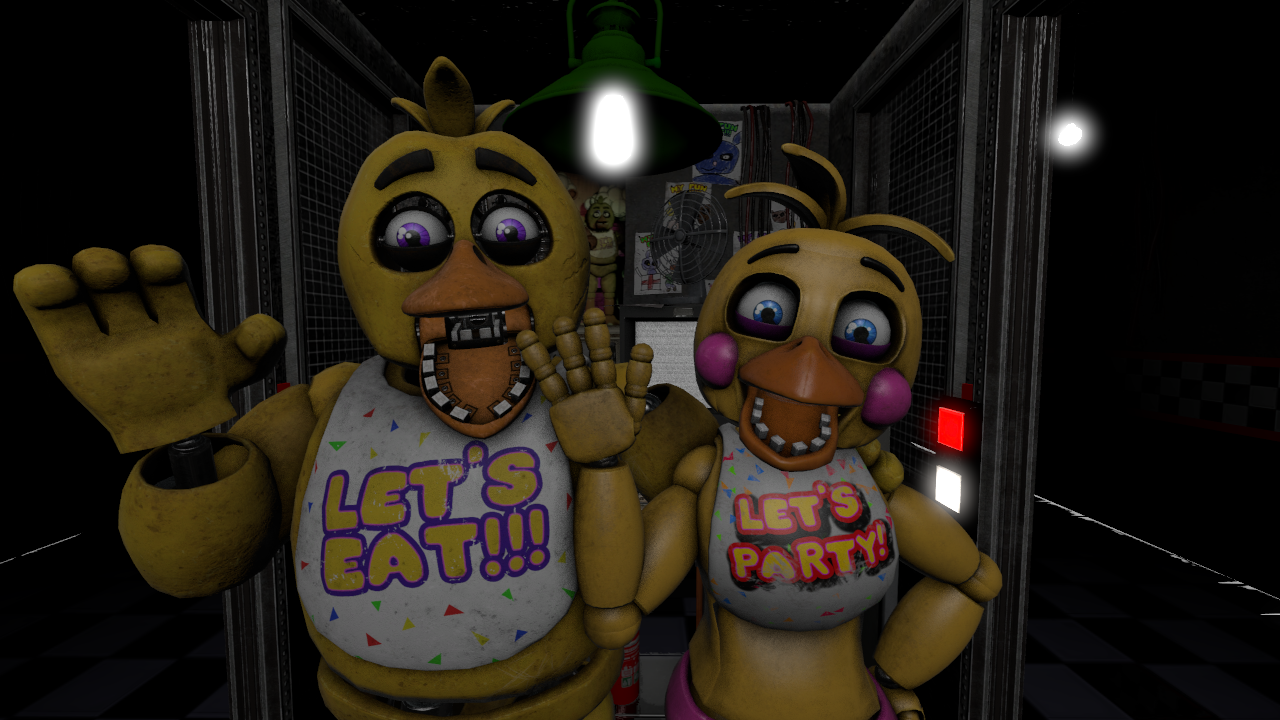 Hyposis — Withered chica! Her, original chica and toy chica