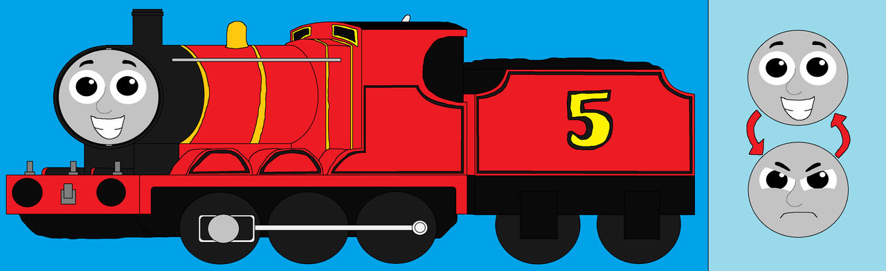 james the red engine (thomas the tank engine) drawn by kendy_(