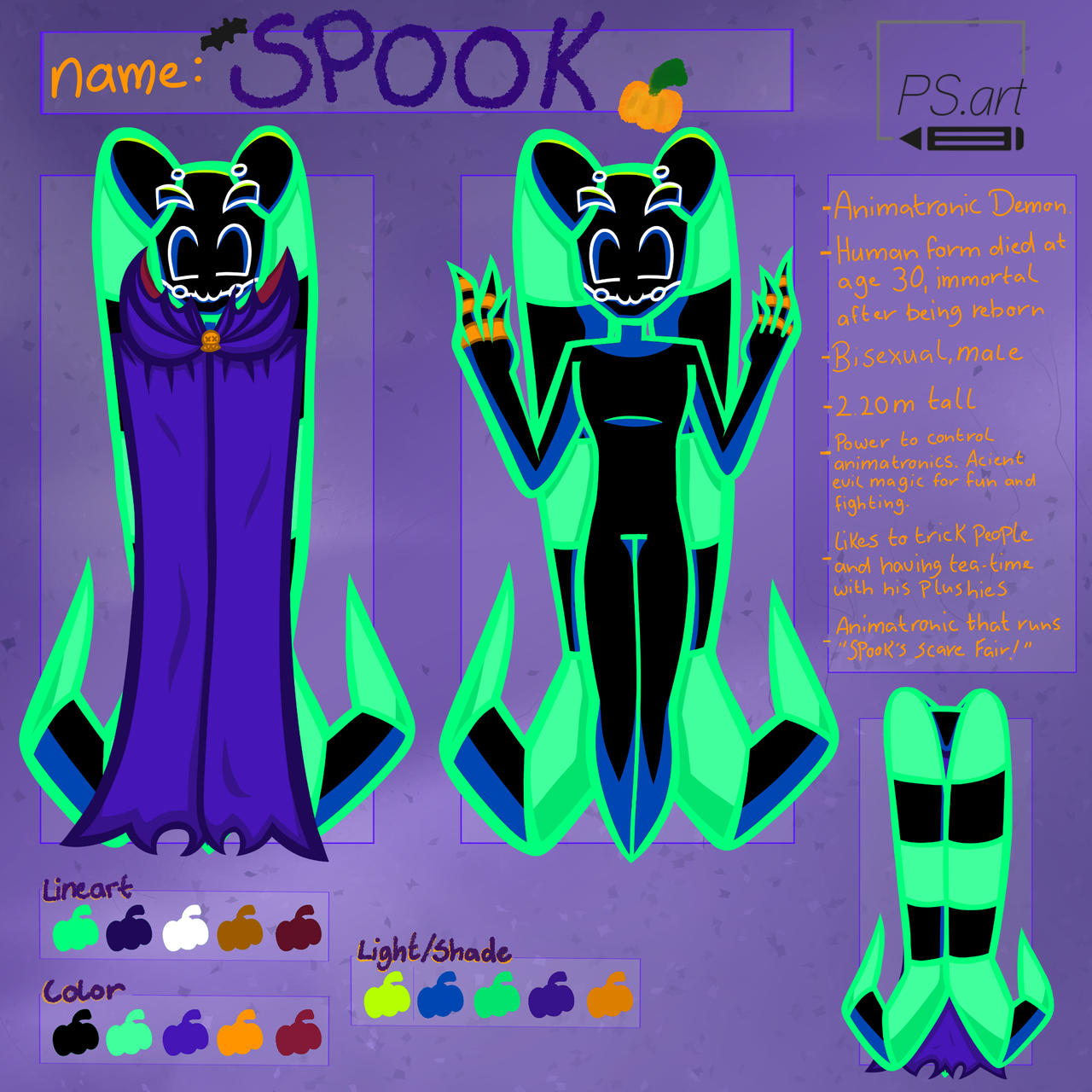Spookzone Deviantart FNAF OC: Spook ref sheet updated! by pensyl-art on DeviantArt