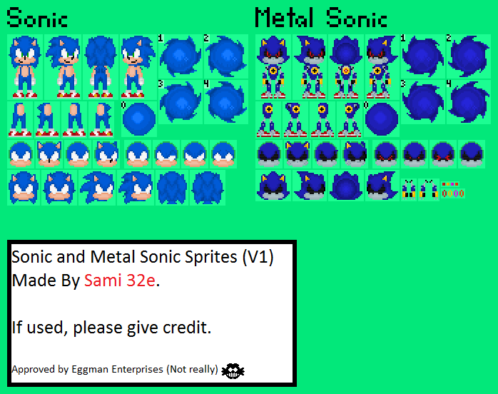 Metal Sonic sprites 1 by LinkdaHedgie on DeviantArt