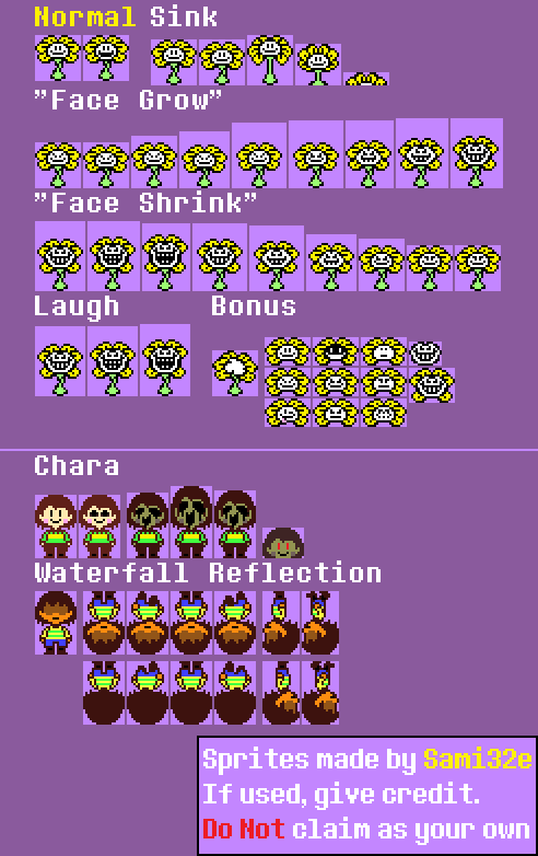 Undertale Flowey And Chara Resprite Sheet By Sami32e On Deviantart Undertale Flowey And Chara Resprite Sheet By Sami32e On Deviantart