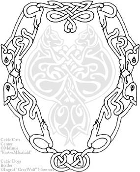 Celtic Dogs border tattoo