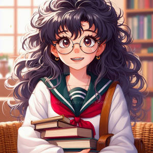 Kagome as a nerdy girl