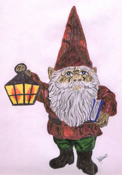 Gnome holding lantern