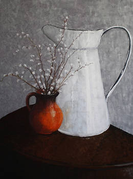 Pitchers, Pastel on Paper