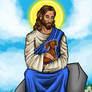 Jesus with Dachshund