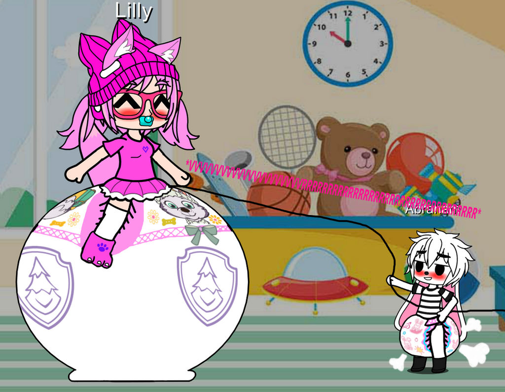 Daiper Inflation Abraham inflates Lilly's diaper. by SuperHilariousTeenag on DeviantArt