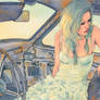 In a Car (watercolor illustration)