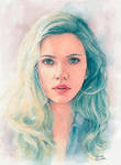 Scarlett Johansson watercolor by Trunnec