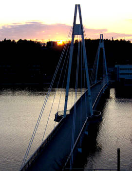 Bridge in sunset.