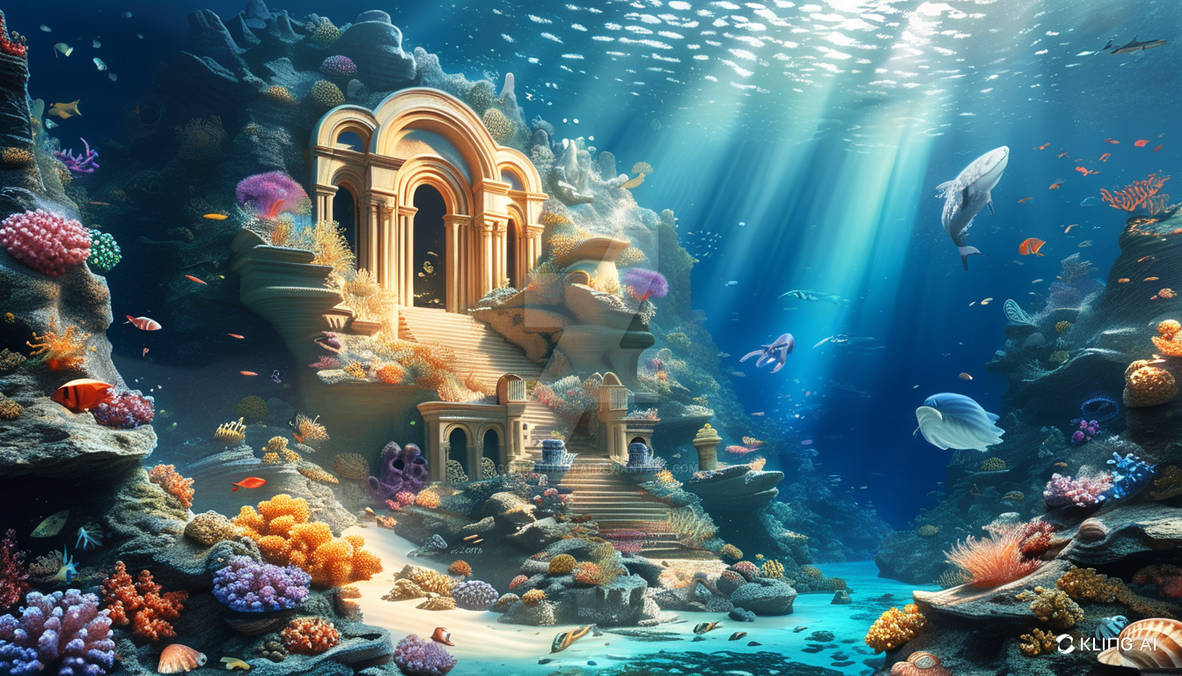 Sea Level Magic Magical Underwater Paradise Entryway by ConfettiArtAI on DeviantArt