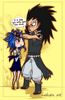 Gajeel x Levy - Hair is Soft