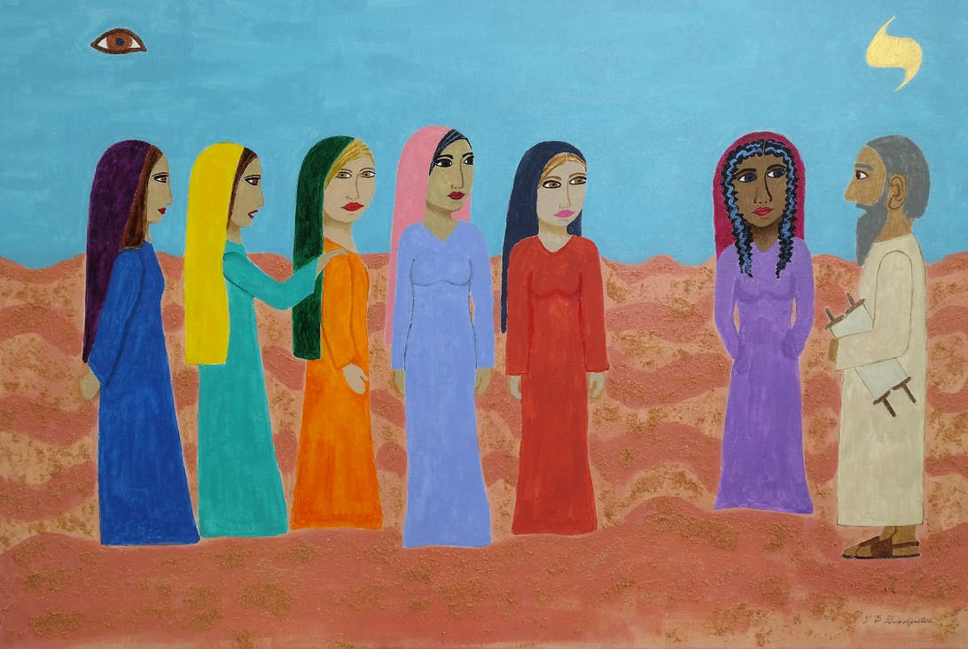 Zelophehad's daughters consult Moses by GoodpastureArt on DeviantArt