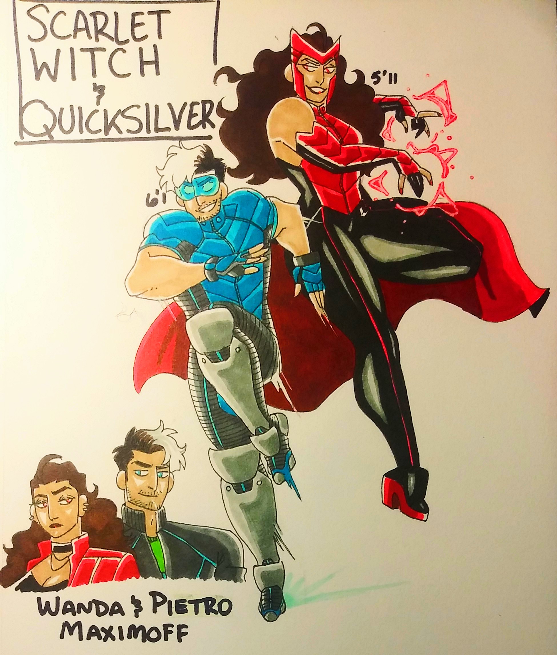 Scarlet Witch and Quicksilver Redesign by Oni18064 on DeviantArt