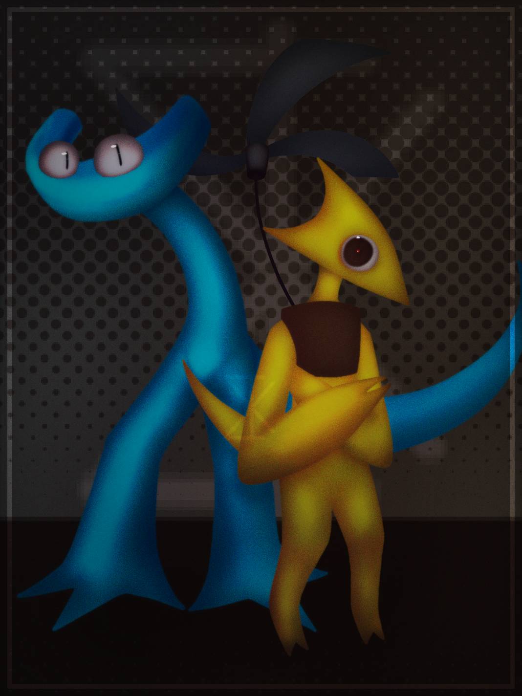 Yellow and cyan(rainbow friends chapter 2) by DoorsALLlife on DeviantArt