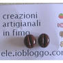 fimo coffee beans stud