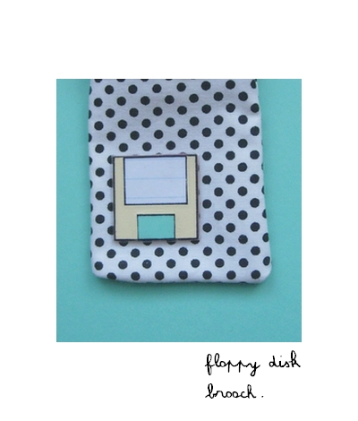 Floppy disk brooch by SOCUTE