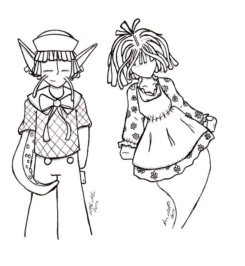 Raggit Ann and Andy -Lineart by Catboy-Trades
