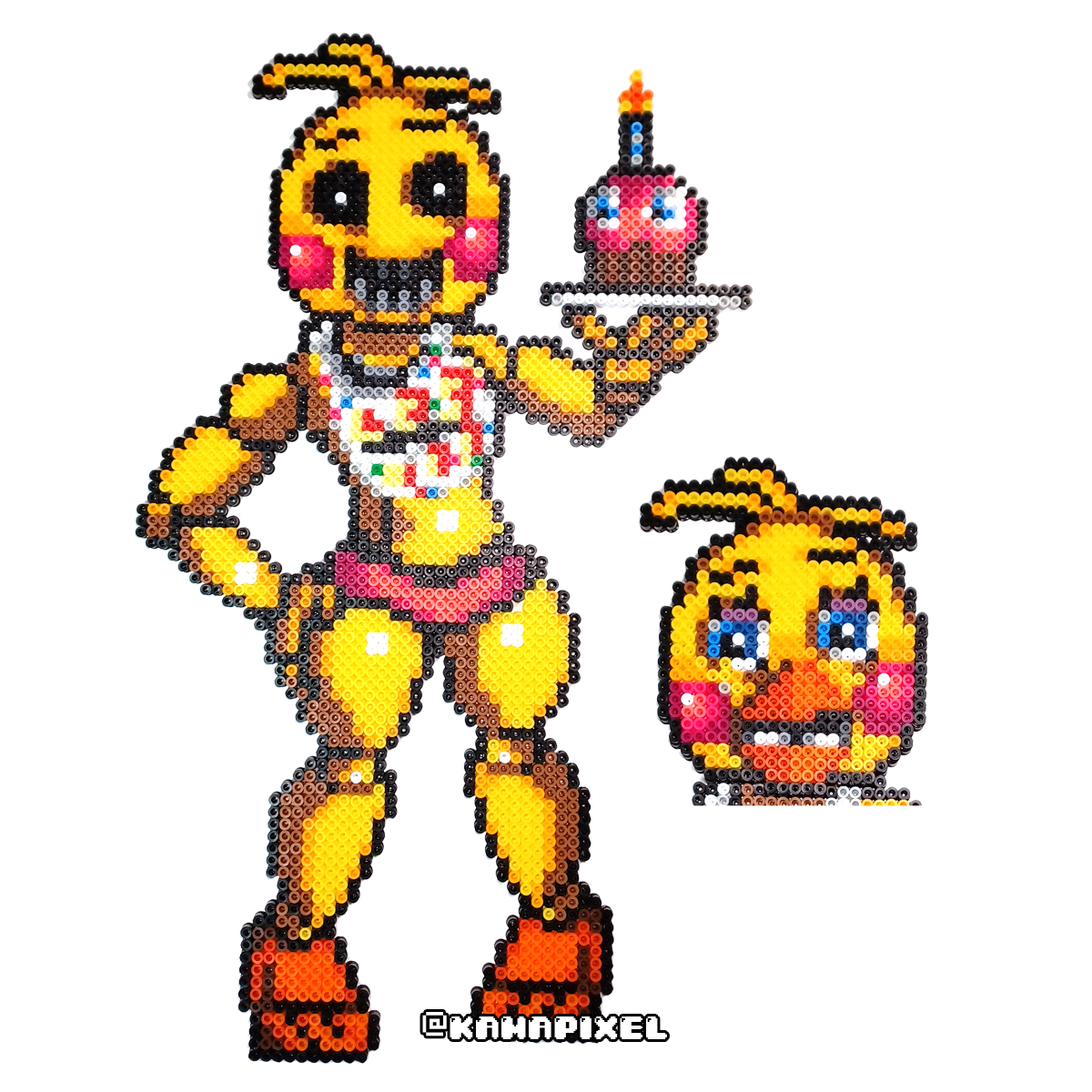 Withered chica plush pixel art