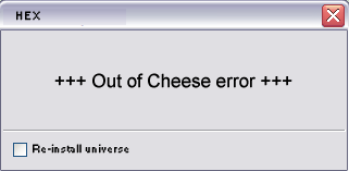 Hex Error Message