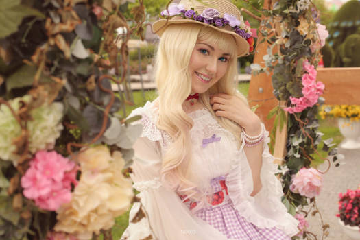 Lolita photosession on summer flowers festival