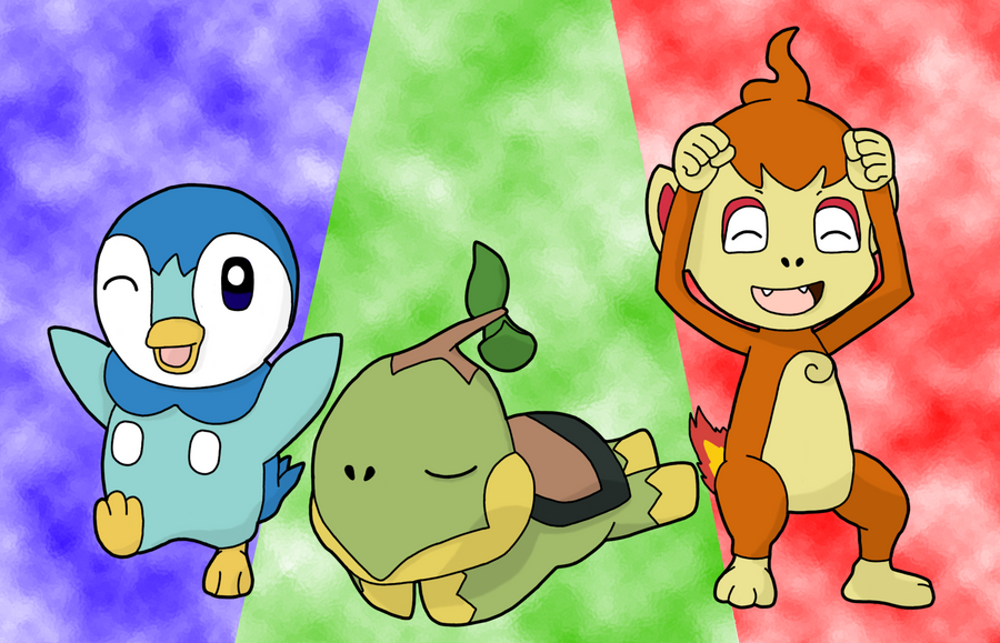 Piplup, Chimchar and Turtwig by BlueSmudge on DeviantArt
