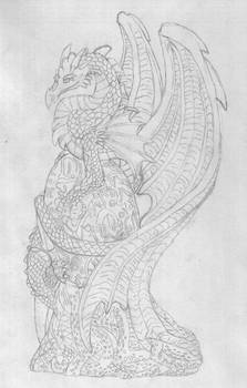 Dragon ornament drawing