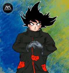 ilustracion Digital Goku Uchiha Akatsuki Version 1