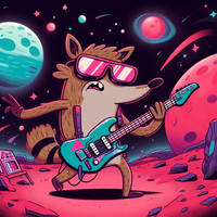 Rigby Rock Star (AI Art)