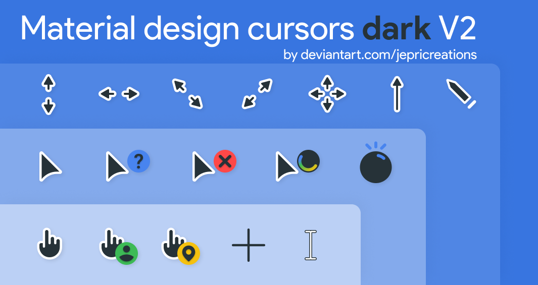 Windows Material Design Cursor V2 Dark Hdpi by jepriCreations on DeviantArt