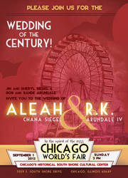 Art Deco World's Fair themed Wedding Invitation