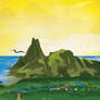 Isla Nublar Retro Jurassic Park Travel Poster