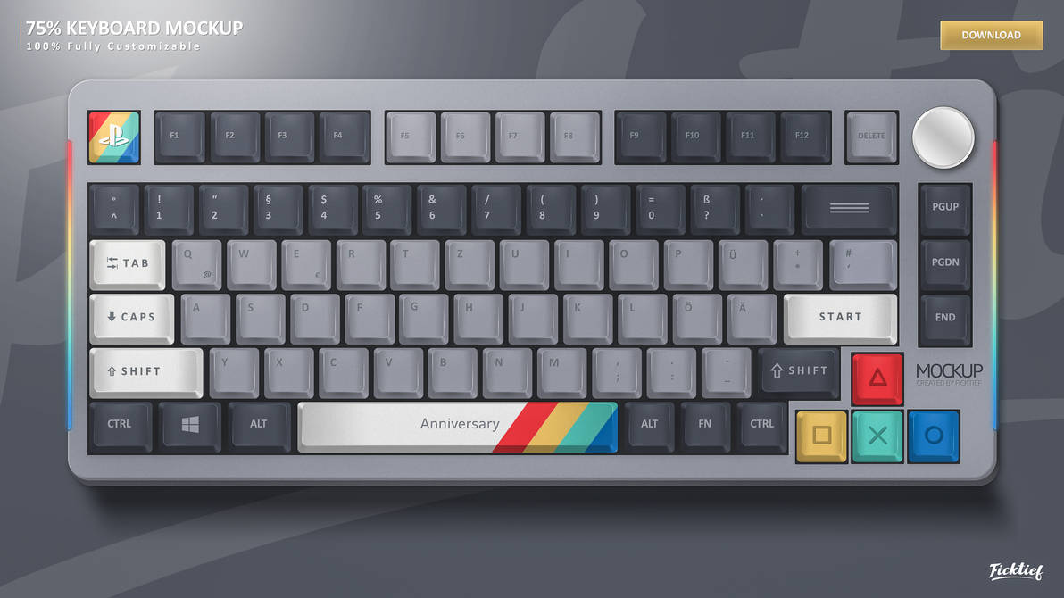 Keyboard Deviantart 75% Mockup Keyboard l 100% Fully Customizable by ficktief on DeviantArt