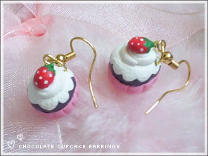 Diy chocolate cupcake earrings