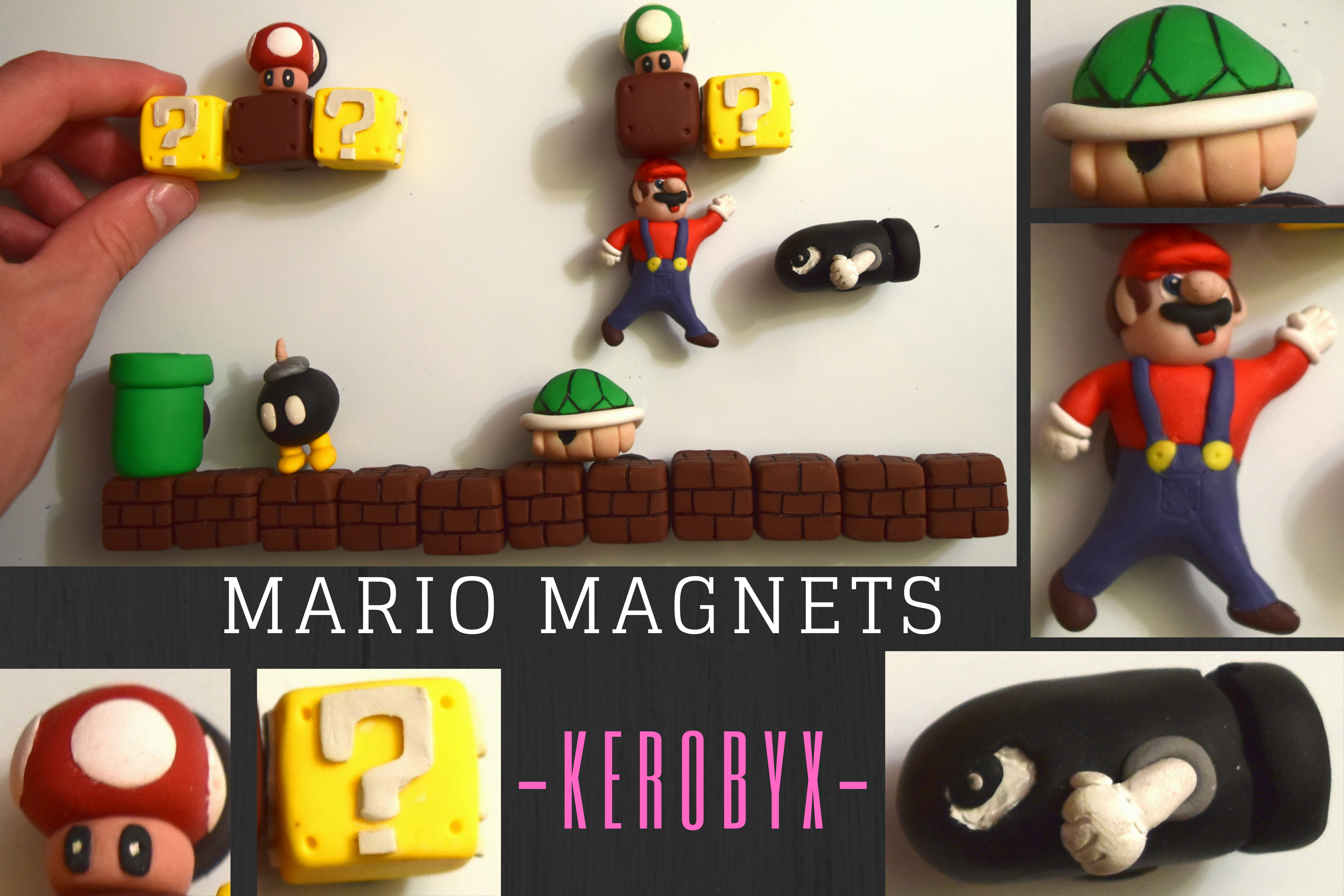 Super Mario Maker Clay Magnets