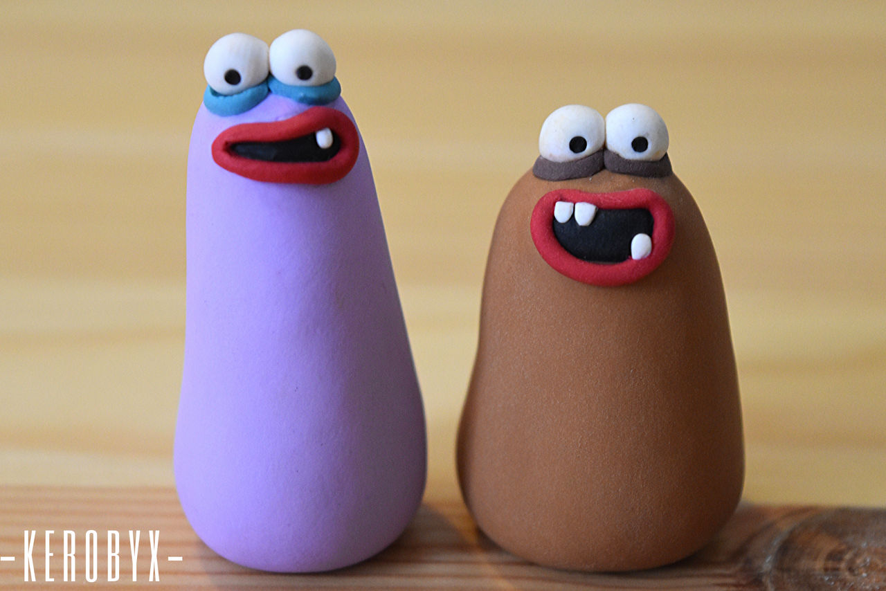 Purple And Brown Clay Figures. by kerobyx on DeviantArt