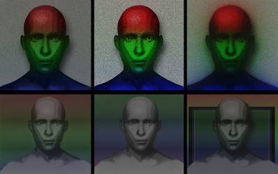 Think red sense green move blue man