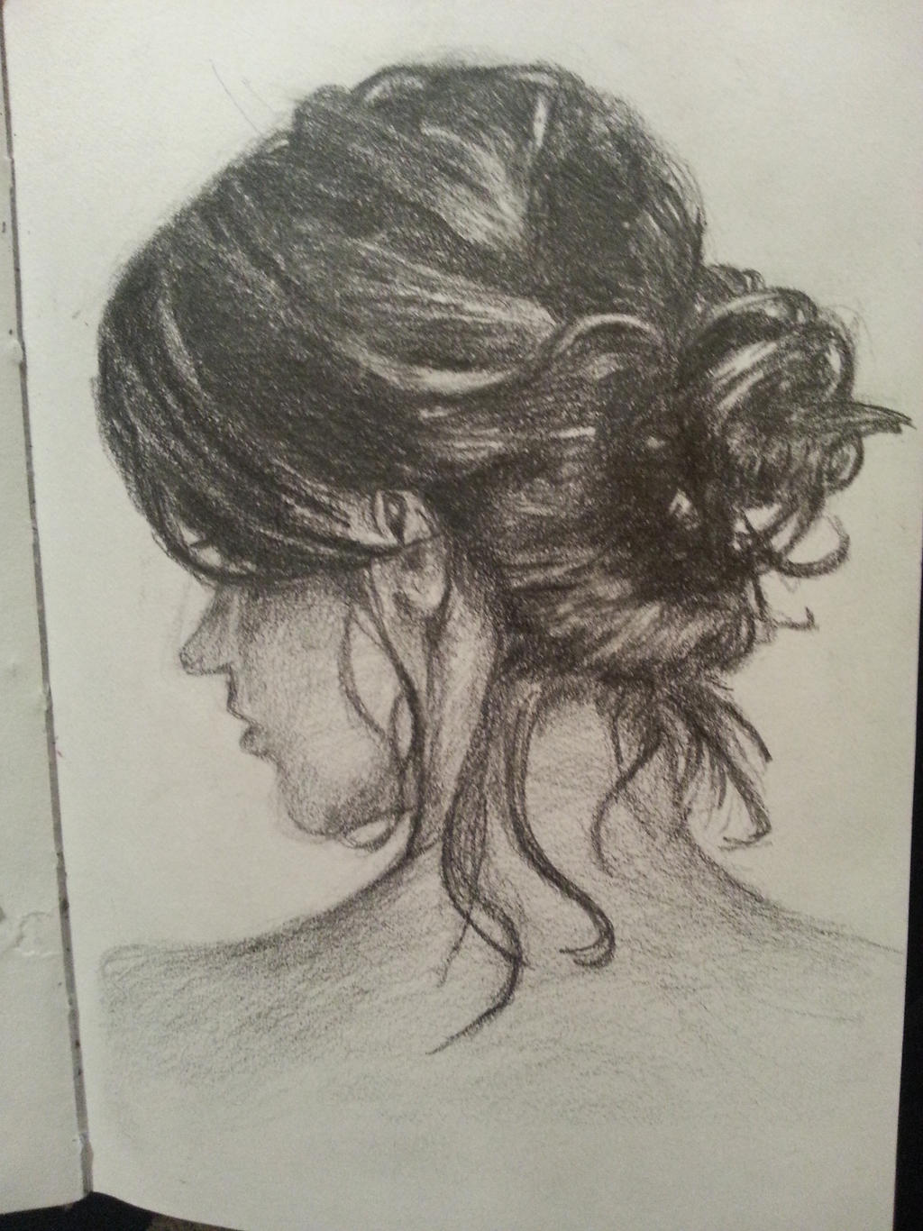 my drawing of a messy bun