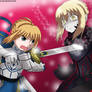 Saber Defeats Saber Alter