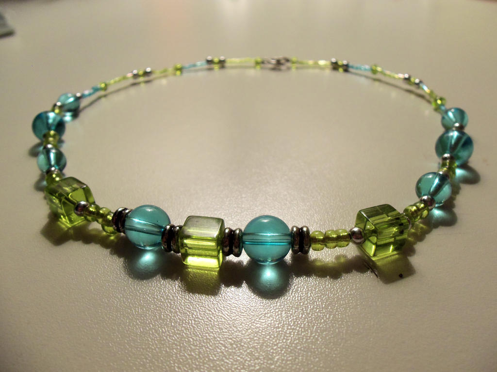 Necklace: Turquoise/Lime